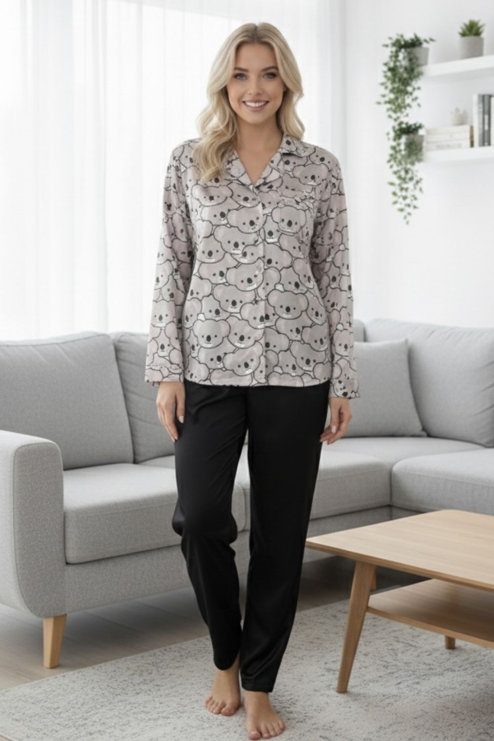 gynaikeia-pitzama-secret-point-saten-koala Γυναικεία Πιτζάμα Secret Point Σατέν "Koala" - Image 1