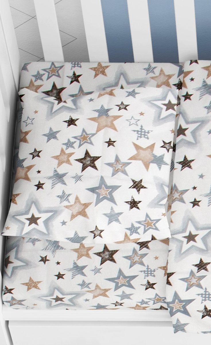 ΜΑΞΙΛΑΡΟΘΗΚΗ ΕΜΠΡΙΜΕ bebe Star 119 35Χ45 Grey-Beige Cotton 100%