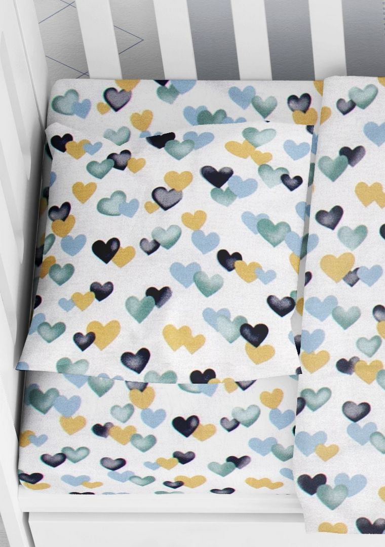 ΜΑΞΙΛΑΡΟΘΗΚΗ ΕΜΠΡΙΜΕ bebe Hearts 11 35Χ45 Grey-Green Cotton 100%