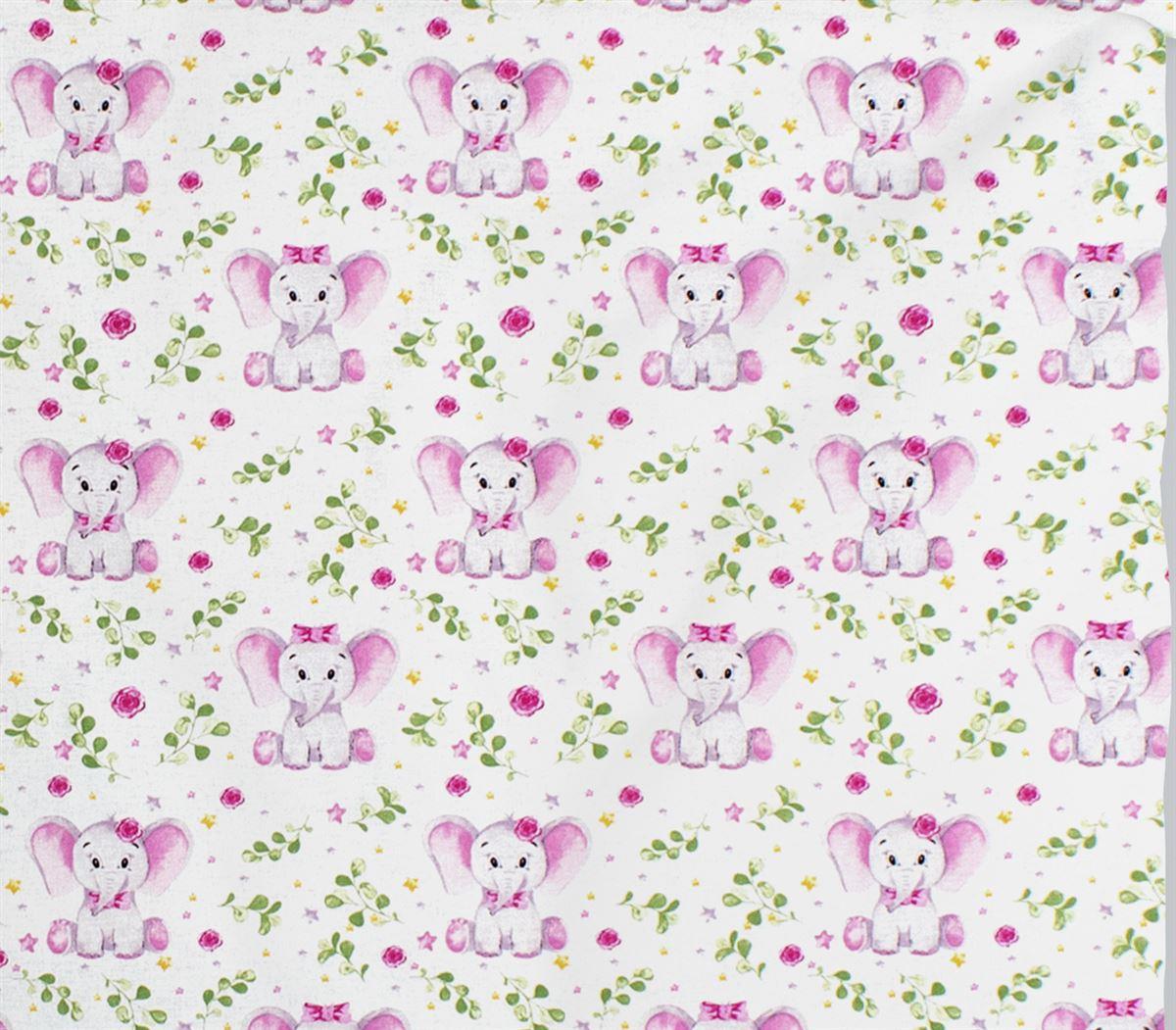 ΠΑΝΑ ΧΑΣΕΣ bebe Elephant 173 80Χ80 White-Pink Cotton 100% ΠΑΝΑ ΧΑΣΕΣ bebe Elephant 173 80Χ80 White-Pink Cotton 100%