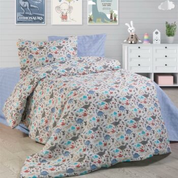 ΠΑΠΛΩΜΑΤΟΘΗΚΗ ΕΜΠΡΙΜΕ kids Dino 309 160Χ240 White-Blue Cott/Pol 70/30