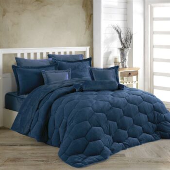 ΚΟΥΒΕΡΤΟΠΑΠΛΩΜΑ Γούνα-Fleece 680 gsm 1910 Dark Blue H18 220X240 Polyester