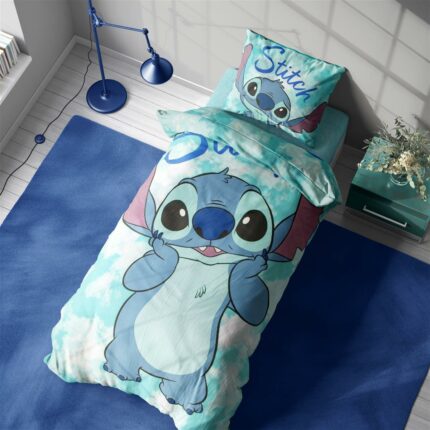 Σεντόνια Σετ 3 τεμ Disney Home Stitch 823 160X240 Turquoise 100% Cotton