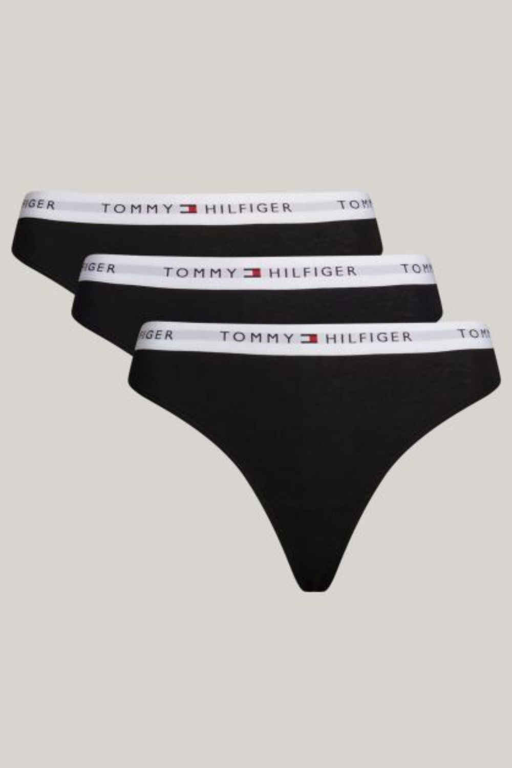  Γυναικεία String Tommy Hilfiger Με Λογότυπο (3Pack) Μαύρο 2025