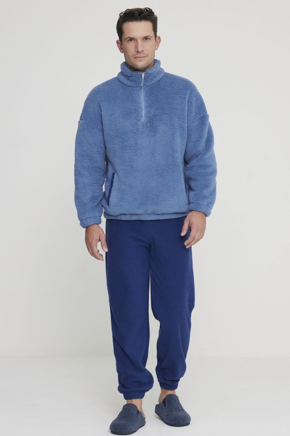 andriki-pitzama-noidinotte-soft-fleece-me-fermouar-typou-patileta Ανδρική Πιτζάμα Noidinotte Soft Fleece Με Φερμουάρ Τύπου Πατιλέτα - Image 1