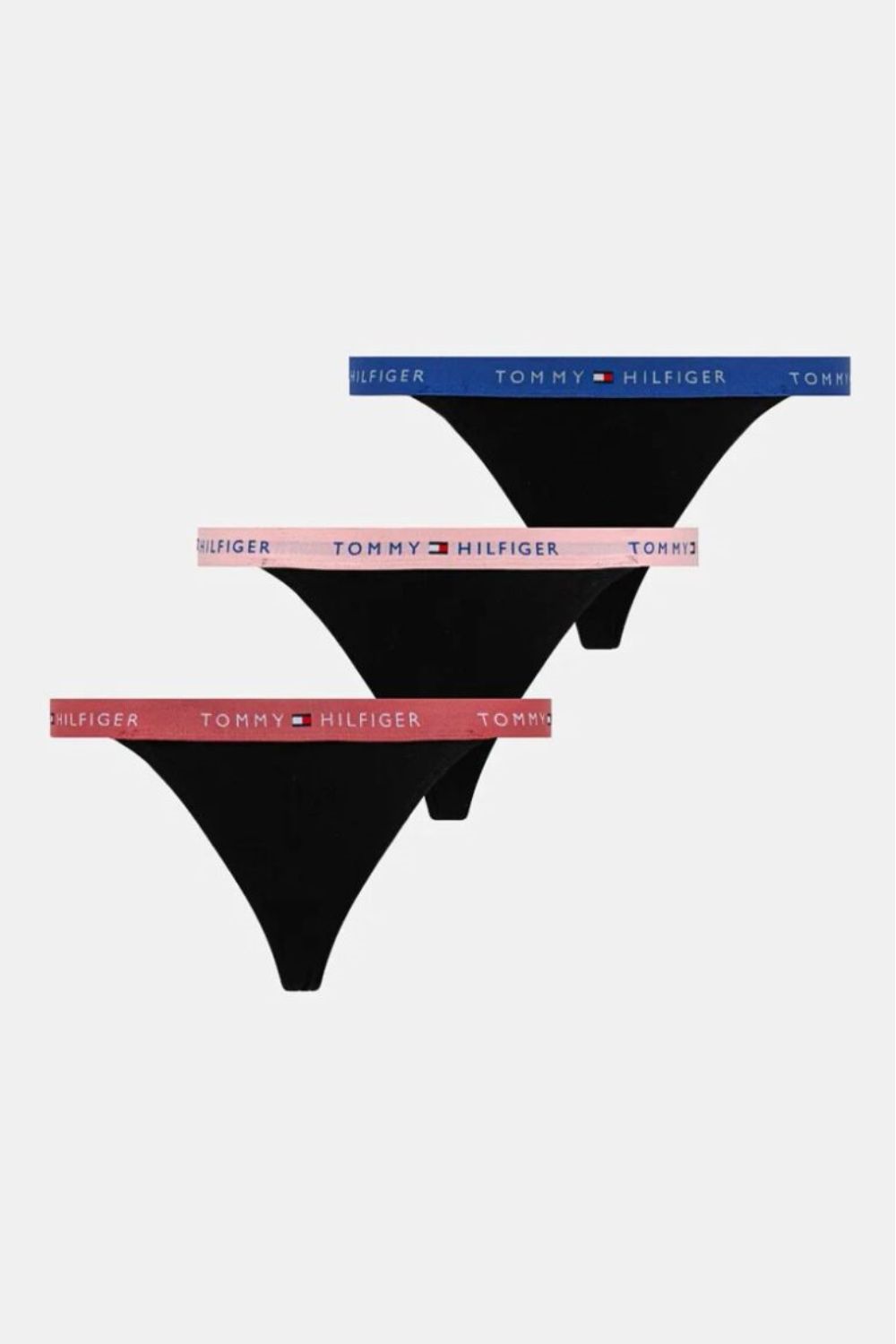  Γυναικεία Βαμβακερά String Tommy Hilfiger (3 Pack) Μαύρο 2025