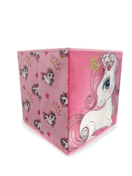 Κουτί-Σκαμπό Unicorn 10 30X30X30 Pink 100% Polyester