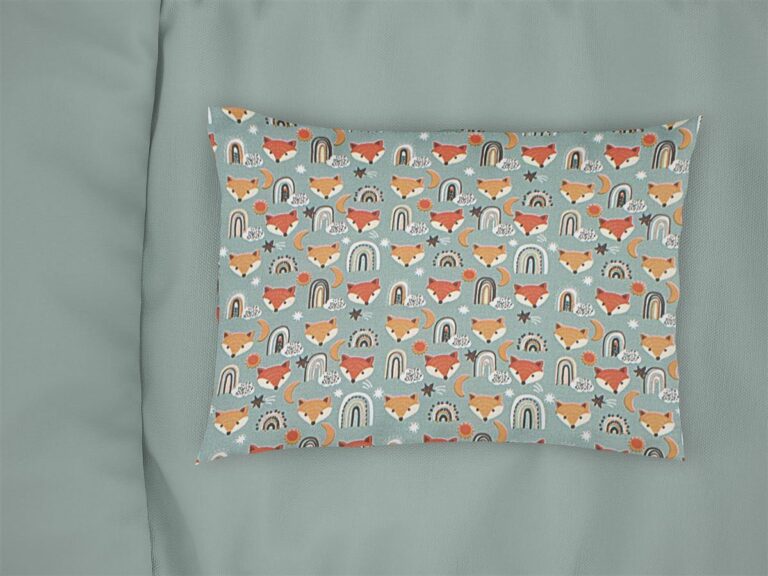 Μαξιλαροθήκη Εμπριμέ bebe Fox 528 35X45 Pale Cyan 100% Cotton