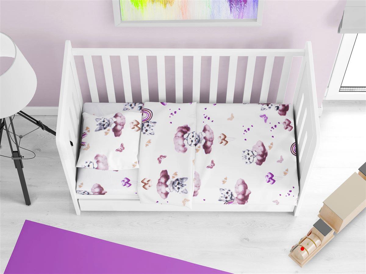 Σεντόνια Εμπριμέ Σετ 3 τεμ bebe Kitten 561 120X160 Mauve 100% Cotton Σεντόνια Εμπριμέ Σετ 3 τεμ bebe Kitten 561 120X160 Mauve 100% Cotton