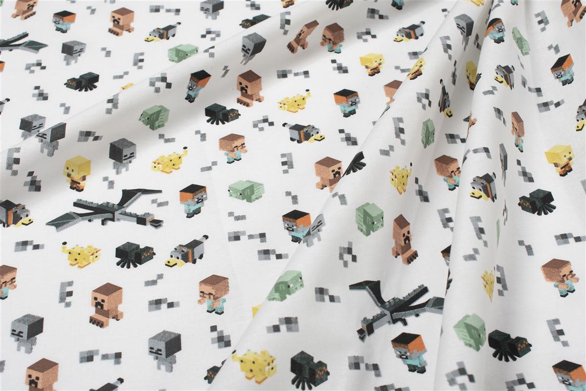 Σεντονάκι Λίκνου bebe Minecraft 566 80X110 White-Grey 100% Cotton Σεντονάκι Λίκνου bebe Minecraft 566 80X110 White-Grey 100% Cotton