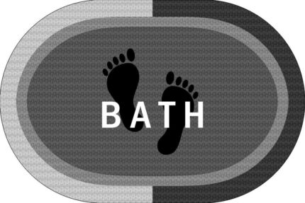 Πατάκι Μπάνιου Oval Αντιολισθητικό Bath 50X70 Grey 100% Polyester