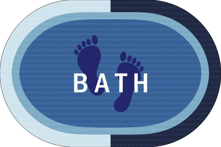 Πατάκι Μπάνιου Oval Αντιολισθητικό Bath 50X70 Sky Blue 100% Polyester