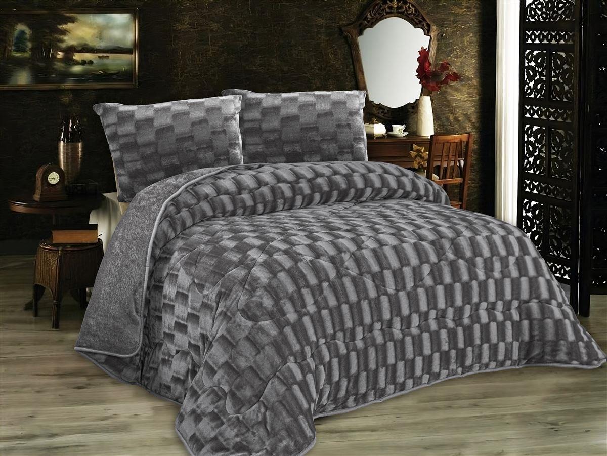 Κουβερτοπάπλωμα με εφέ Fleece 750 gsm 1940 Grey 160X220 100% Polyester Κουβερτοπάπλωμα με εφέ Fleece 750 gsm 1940 Grey 160X220 100% Polyester