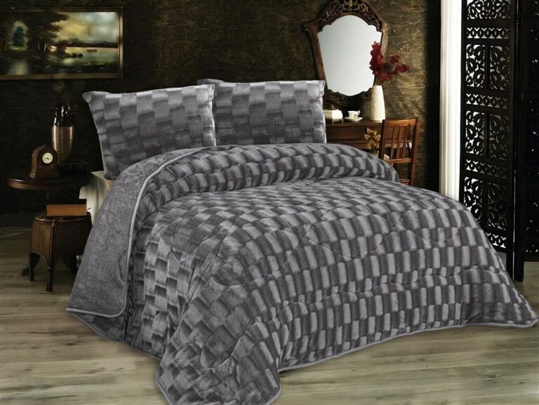 Κουβερτοπάπλωμα με εφέ Fleece 750 gsm 1940 Grey 220Χ240 100% Polyester