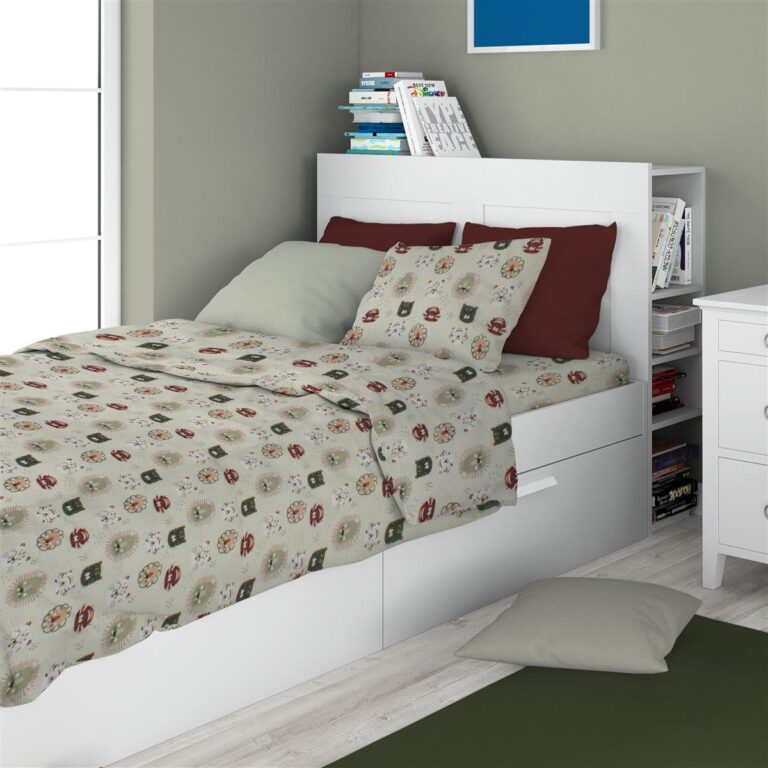 Σεντόνια Εμπριμέ Σετ 3 τεμ kids Big Cats 27 160X240 Light Olive 100% Cotton
