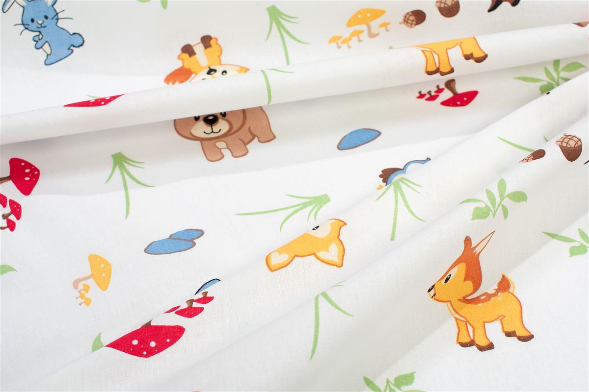 Σεντονάκι Λίκνου bebe Forest Animals 570 80X110 White-Sky Blue 100% Cotton Σεντονάκι Λίκνου bebe Forest Animals 570 80X110 White-Sky Blue 100% Cotton