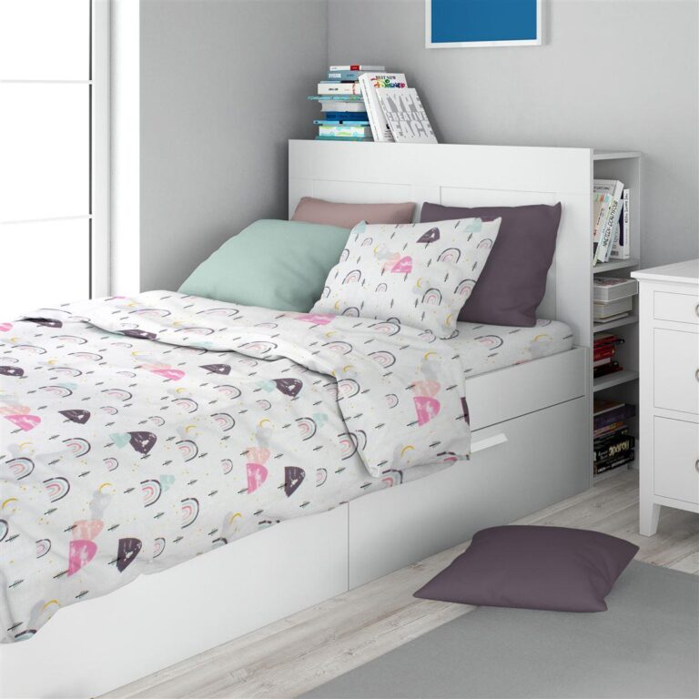 Σεντόνια Εμπριμέ Σετ 2 τεμ kids Rainbow 575 160X240 White-Pink 100% Cotton