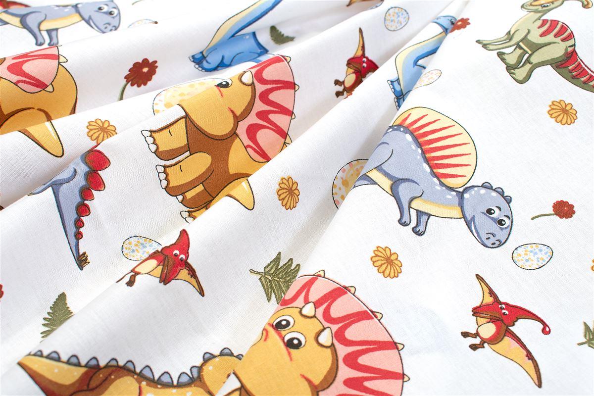 Σεντονάκι Λίκνου bebe Dinosaur 519 80X110 White-Blue 100% Cotton Σεντονάκι Λίκνου bebe Dinosaur 519 80X110 White-Blue 100% Cotton