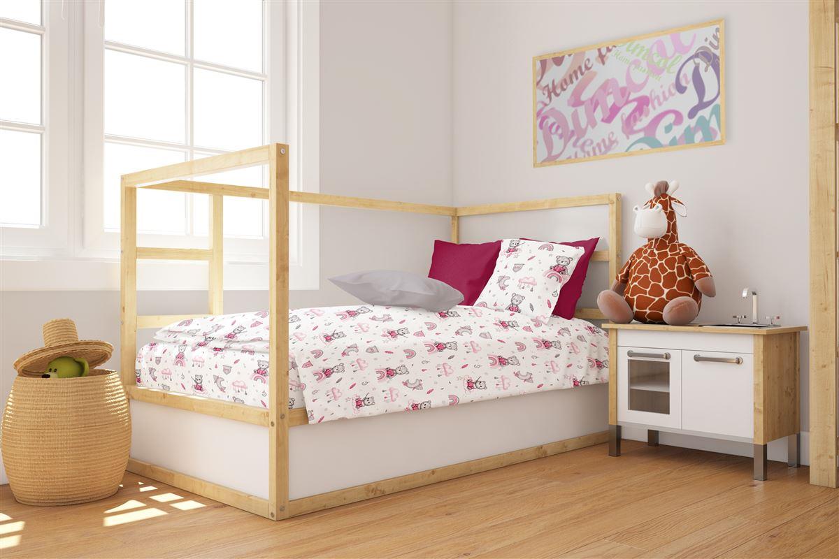 Πάπλωμα Εμπριμέ bebe Cloudy Bear 582 120X160 White-Pink 100% Cotton Πάπλωμα Εμπριμέ bebe Cloudy Bear 582 120X160 White-Pink 100% Cotton