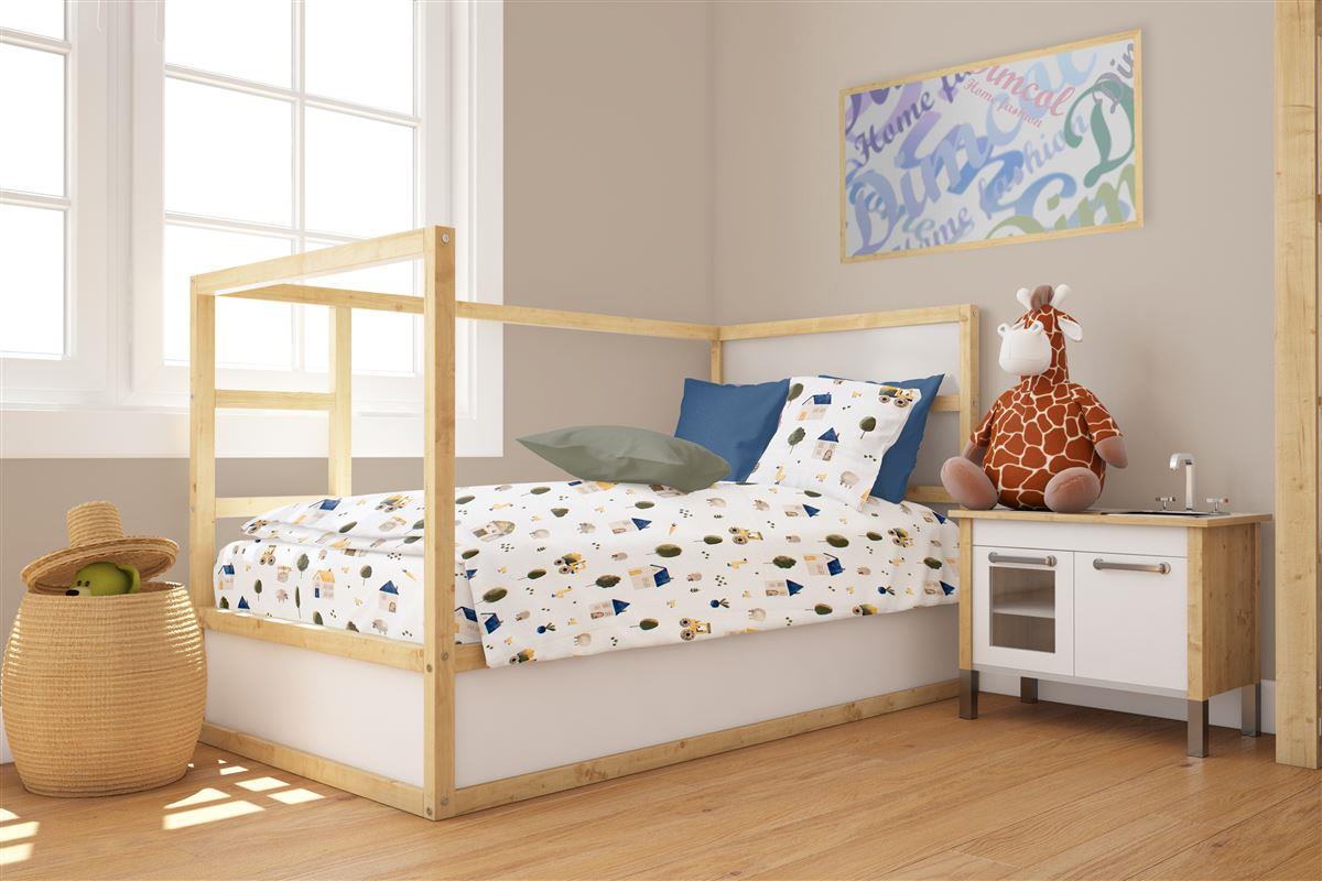 Παπλωματοθήκη Εμπριμέ bebe Village 579 120X160 White-Green 100% Cotton Παπλωματοθήκη Εμπριμέ bebe Village 579 120X160 White-Green 100% Cotton
