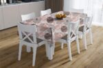 Τραπεζομάντηλο Αλέκιαστο Circles 469 140X180 Coral 70/30 Cott/Pol