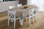 Τραπεζομάντηλο Αλέκιαστο Houndstooth 473 180X300 Beige 70/30 Cott/Pol