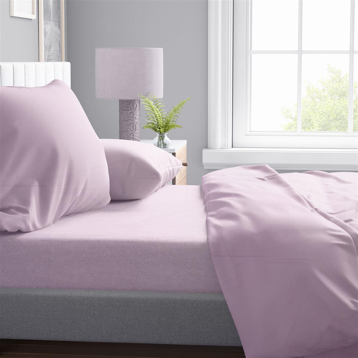 Σεντόνια Σετ 4 τεμ Solid 506 220X240 Light Purple 100% Cotton Σεντόνια Σετ 4 τεμ Solid 506 220X240 Light Purple 100% Cotton