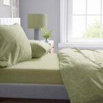 Σεντόνια Εμπριμέ Σετ 4 τεμ Άρτεμις 704 220X240 Light Olive 100% Cotton