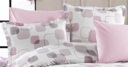 Μαξιλαροθήκη Εμπριμέ Μελίνα 709 50X70 White-Lilac 100% Cotton
