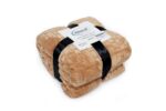 Κουβέρτα Coral Fleece Jacquard Brick 02 220X240 Beige 100% Polyester - Image 2