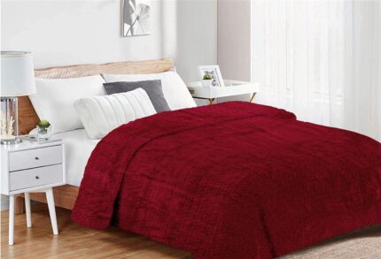 Κουβέρτα Coral Fleece Jacquard Brick 04 160X220 Bordeaux 100% Polyester