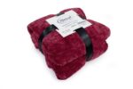 Κουβέρτα Coral Fleece Jacquard Brick 04 220X240 Bordeaux 100% Polyester - Image 2