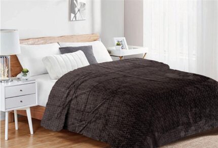 Κουβέρτα Coral Fleece Jacquard Brick 08 160X220 Grey-Black 100% Polyester
