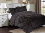 Κουβέρτα Coral Fleece Solid 08 160X220 Grey-Black 100% Polyester