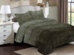 Κουβέρτα Coral Fleece Solid 07 220X240 Olive 100% Polyester