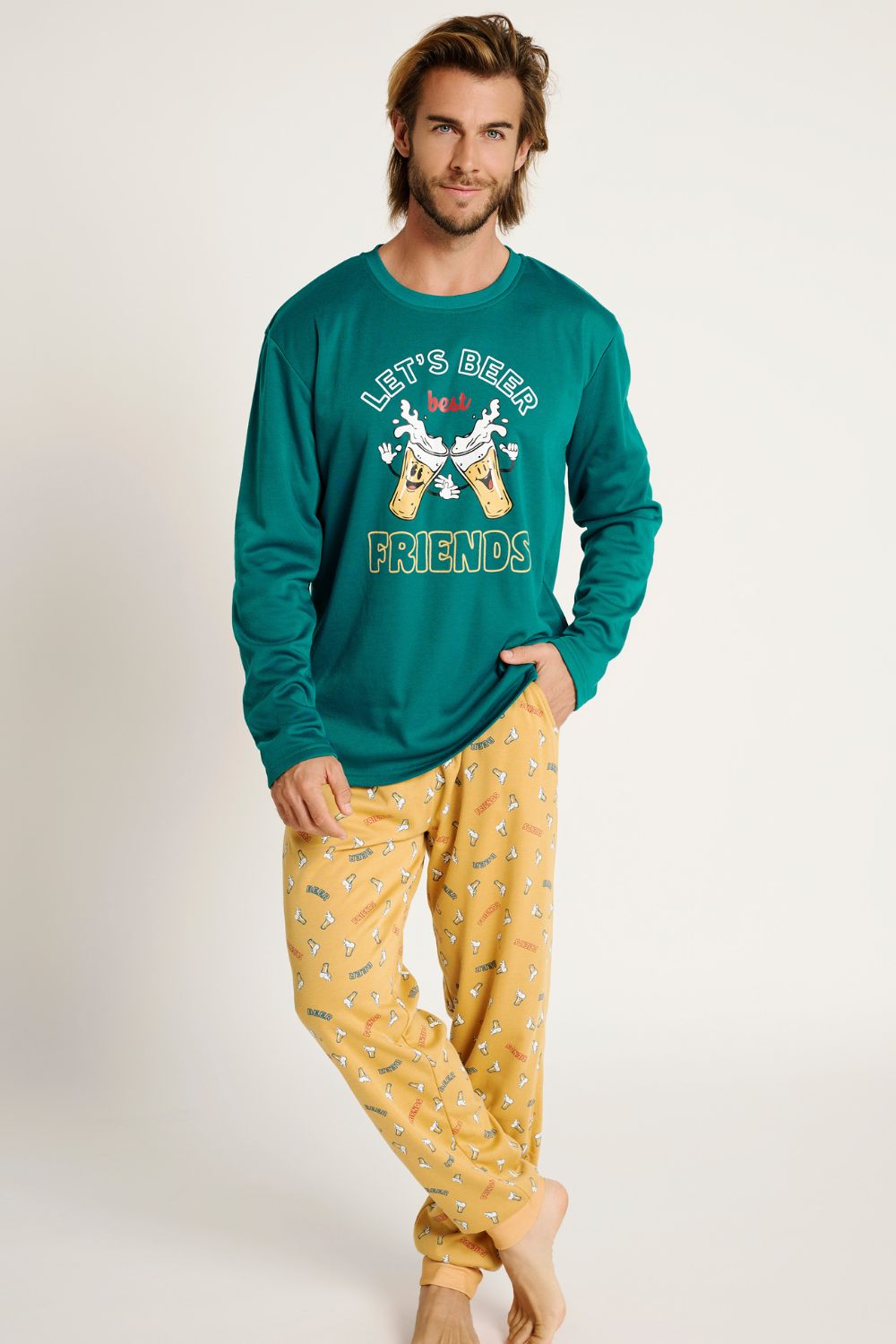 andriki-pitzama-muydemi-lets-beer-friends Ανδρική Πιτζάμα Muydemi "Let's Beer Friends" - Image 1