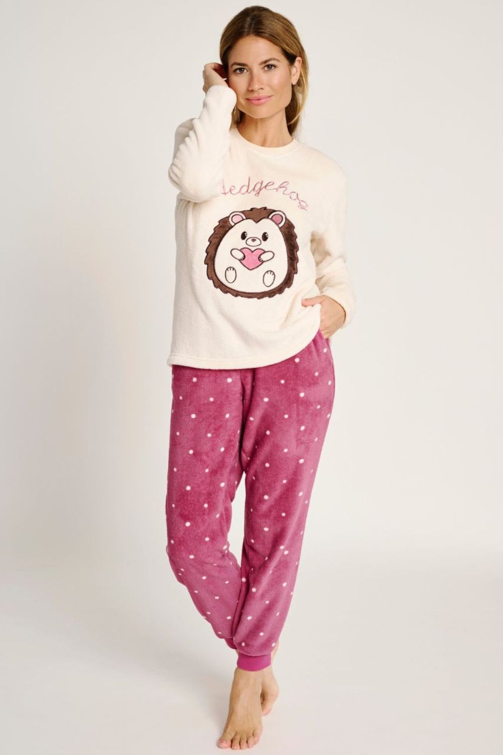 gynaikeia-pitzama-muydemi-frote-hedgehog Γυναικεία Πιτζάμα Muydemi Φροτέ "Ηedgehog" - Image 1
