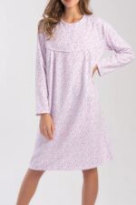 Γυναικείο Νυχτικό Vienetta Μακρυμάνικο "Flower" Plus Size - Image 3