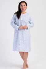 Γυναικείο Νυχτικό Vienetta Μακρυμάνικο "Flower" Plus Size - Image 4