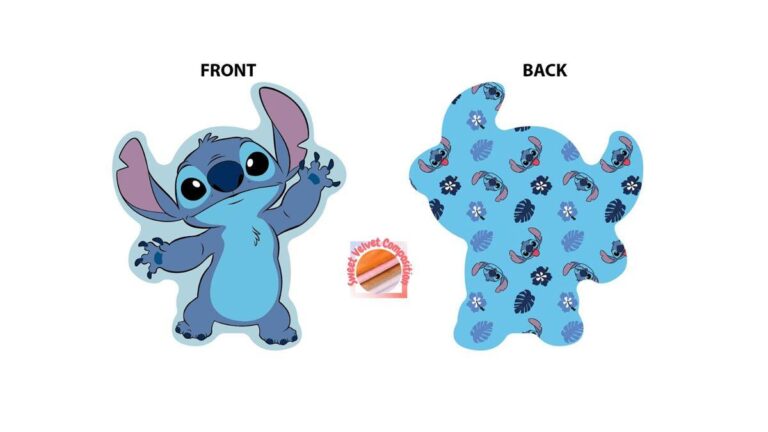 Mini Μαξιλάρι 3D AOP Disney Home Stitch 80 20 cm Sky Blue 100% Velboa