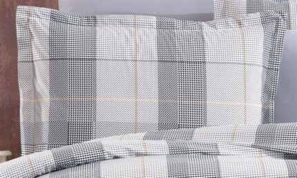 Μαξιλαροθήκη Εμπριμέ Αντιγόνη 339 50X70 Grey 100% Cotton Flannel
