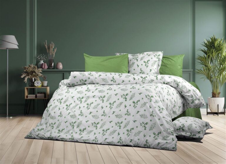 Σεντόνια Εμπριμέ Σετ 4 τεμ Μυρτώ 351 220X240 Green 100% Cotton Flannel