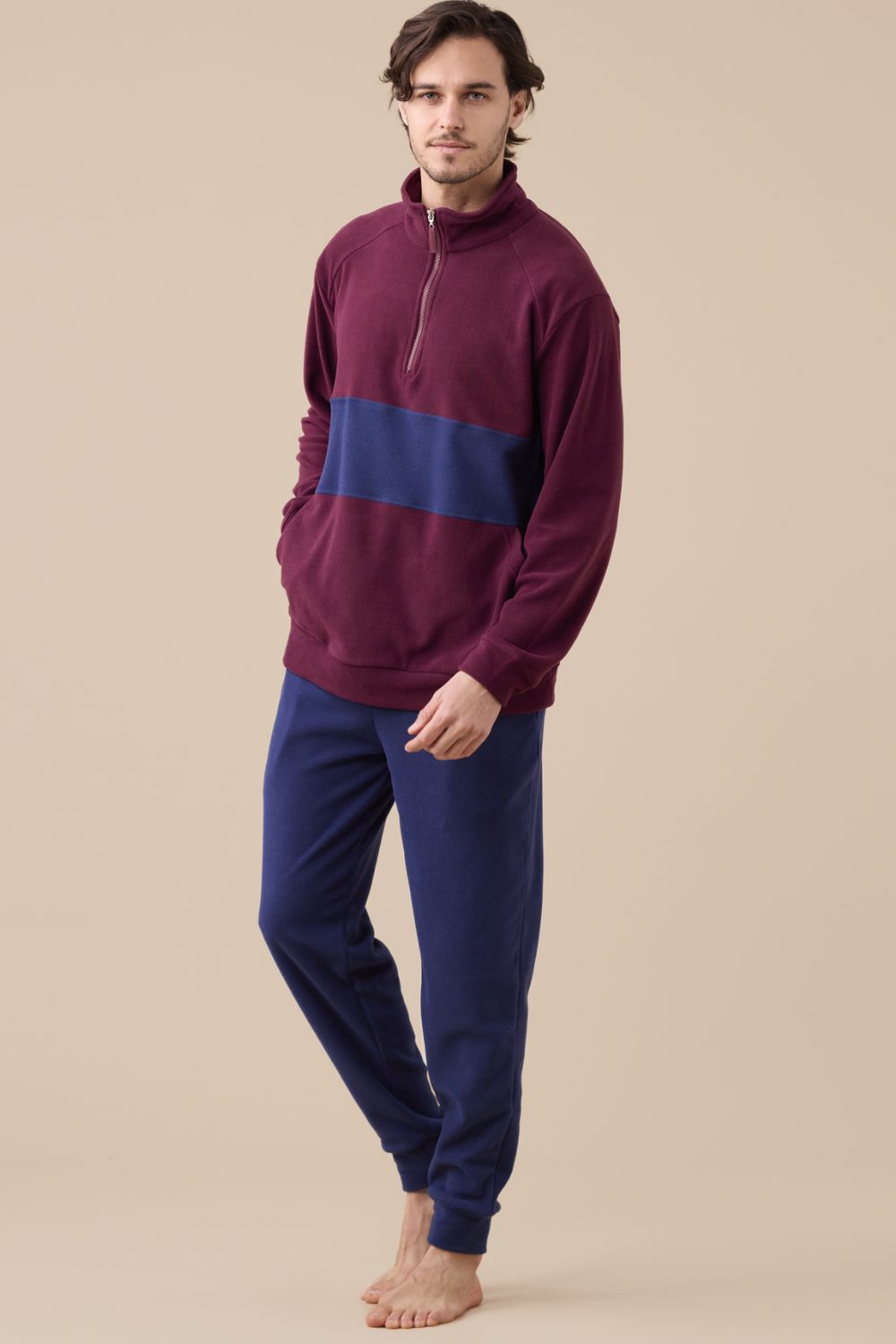 andriki-pitzama-noidinotte-fleece-psilo-laimo Ανδρική Πιτζάμα Noidinotte Fleece "Ψηλό Λαιμό" - Image 1
