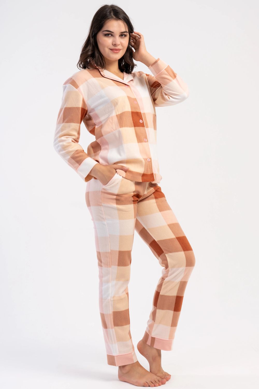 gynaikeia-pitzama-vienetta-fleece-karo Γυναικεία Πιτζάμα Vienetta Fleece Καρό - Image 1