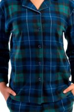 Γυναικεία Πιτζάμα Vienetta Fleece Με Κουμπιά Καρό - Image 3
