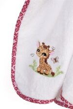 Κάπα Με Κέντημα bebe Giraffe 172 75X85 White-Pink 100% Cotton - Image 2