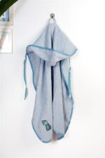 Κάπα Με Κέντημα bebe Dinosaur 179 75X85 Sky Blue 100% Cotton