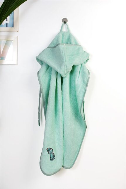 Κάπα Με Κέντημα bebe Dinosaur 182 75X85 Mint 100% Cotton