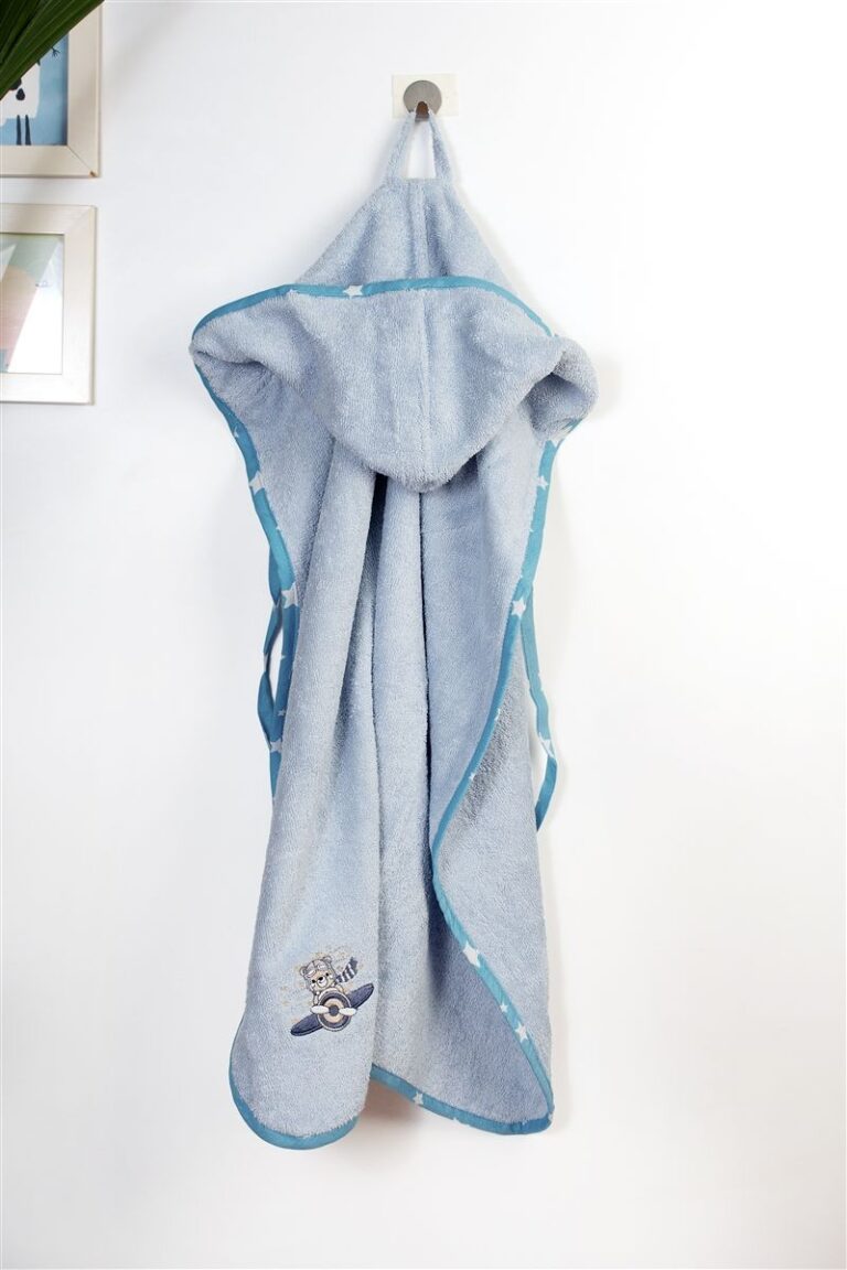 Κάπα Με Κέντημα bebe Aviator 183 75X85 Sky Blue 100% Cotton
