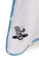 Κάπα Με Κέντημα bebe Aviator 184 75X85 White-Sky Blue 100% Cotton - Image 2